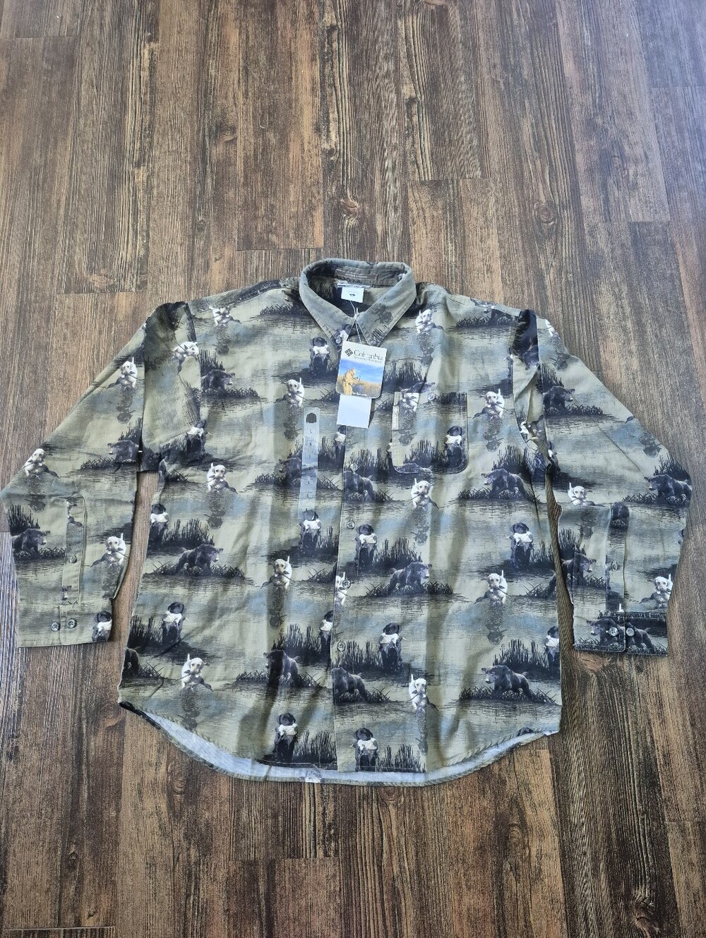 Columbia River Lodge Dogbird Labrador Long Sleeve Button Up Shirt